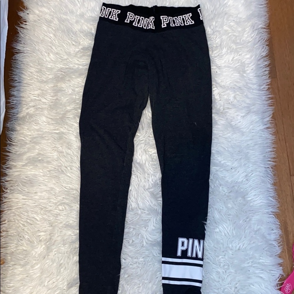 Dark Gray PINK Medium Yoga Leggings